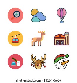 landscape vector icon set
