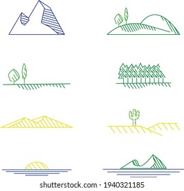 Landscape vector icons and logos 