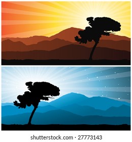 landscape, vector illustration
