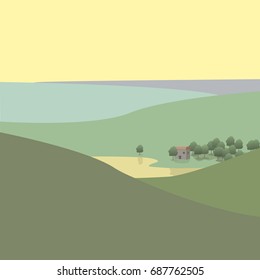 Landscape. Vector illustration.