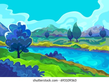 Landscape, Vector illustration