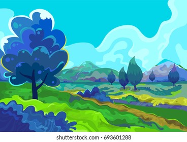Landscape, Vector illustration