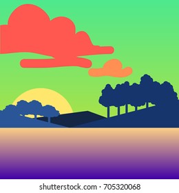 Landscape vector illustration