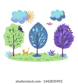 Landscape vector illustration cartoon style