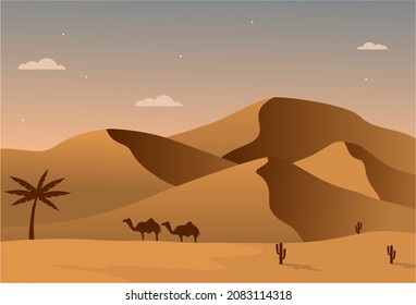 Landscape vector illustration desert design