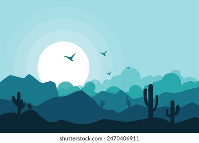 Landscape vector illustration design background