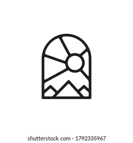 Icono de diseño de logotipo de vector de paisaje