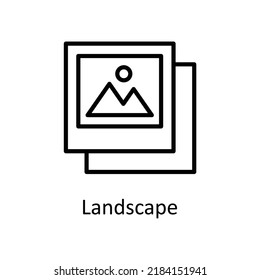 Landscape vector Outline Icon Design illustration on White background. EPS 10 File 