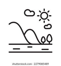 Landscape  vector outline  Icon Design illustration. SEO Development And Marketing Symbol on White background EPS 10 File