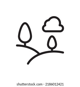 Landscape Vector Outline Icon. EPS 10 File Park and Nature Symbol
