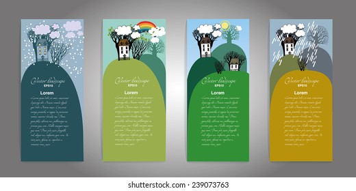 Landscape vector set of seasons