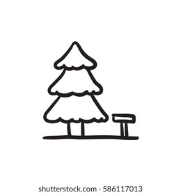 Landscape vector sketch icon isolated on background. Hand drawn Landscape icon. Landscape sketch icon for infographic, website or app.