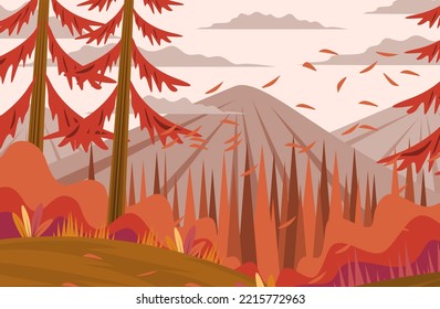 landscape vector wallpaper spring or autumn background