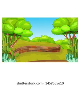 Landscape View Cartoon For Your Design