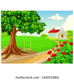 Landscape View Cartoon For Your Design