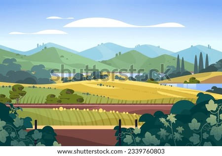 landscape view of with clear river still water mountain ridge green meadow shores nature tourism travel adventure