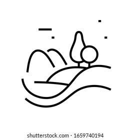 Landscape view line icon, concept sign, outline vector illustration, linear symbol.