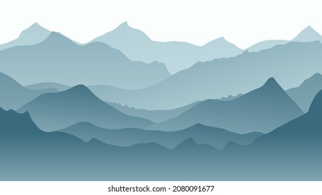 Vista panorámica natural , Valles de abertura al atardecer , Vector de Ilustración EPS 10