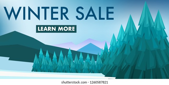 Landscape view of natural pine tree forest  with mountain hill in Summer time with space for text 