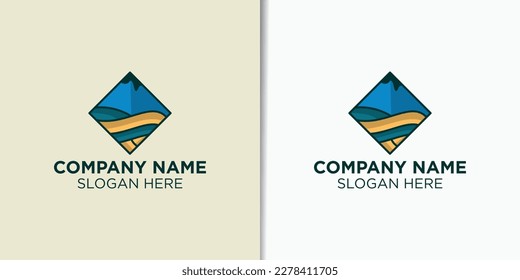 landscape vintage logo design vector, travel logo template