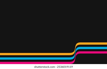 Paisaje Antiguas fondos rayados, carteles, muestras de Anuncio, Colores retro de la década de 1970 1980, años 70, años 80, años 90. estilo retro vintage rayas líneas de póster de fondo. Formas Vector diseño gráfico.