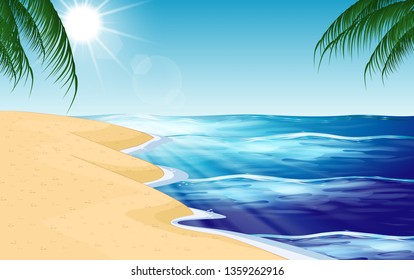 landscape of water wave at the beach