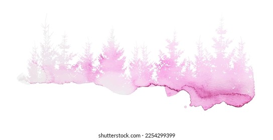 Bosque de abeto acuático paisajístico. Ilustración del vector