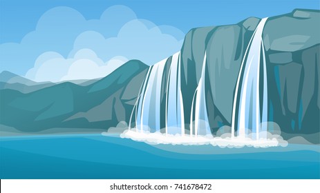 landscape with a waterfall