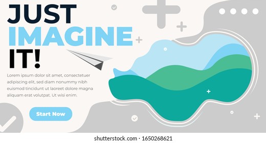 Landscape web page design templates for business, finance and marketing. Modern vector illustration concepts for website and mobile website development. Easy to edit and customize. Social Media