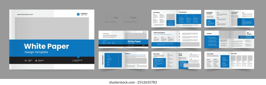 white paper paisagem design modelo de layout de white paper