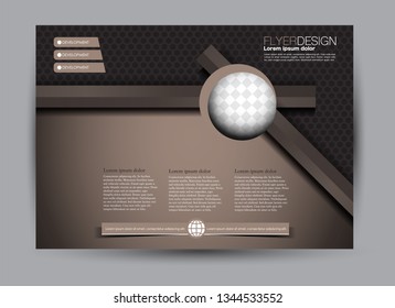 Landscape wide flyer template. Billboard banner abstract background design. Business, education, presentation, advertisement concept. Black and blue color. Vector illustration.