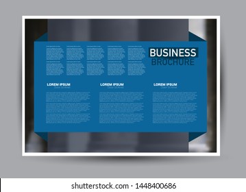 Landscape wide flyer template. Billboard banner abstract background design. Business, education, presentation, advertisement concept. Vector illustration.