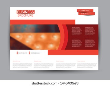 Landscape wide flyer template. Billboard banner abstract background design. Business, education, presentation, advertisement concept. Vector illustration.