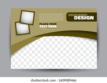 Landscape wide flyer template. Billboard banner abstract background design. Business, education, presentation, advertisement concept. Vector illustration.