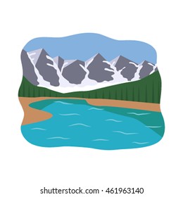 landscape wildlife. flat vector illustration isolated on white background