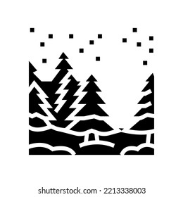 landscape winter glyph icon vector. landscape winter sign. isolated symbol illustration