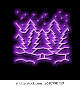 landscape winter neon light sign vector. landscape winter illustration