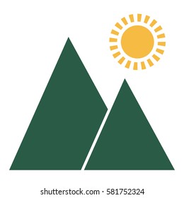 Landscape_Picture icon - Flat design, glyph style icon - Colored