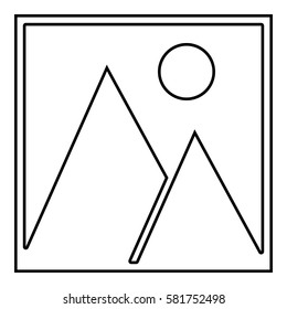 Landscape_Picture icon - Flat design, glyph style icon - Outline Black