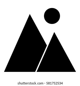 Landscape_Picture icon - Flat design, glyph style icon - Filled Black