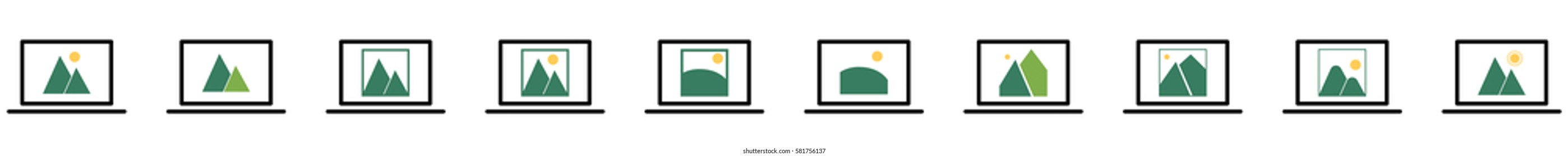 Landscape_Picture icon - Flat design, glyph style icon - Small colored