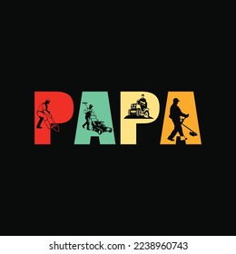Landscaper Dad, Funny Papa t-shirt design