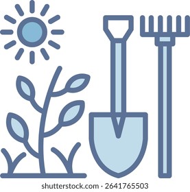 Landscaper Filled Blue Tone Icon