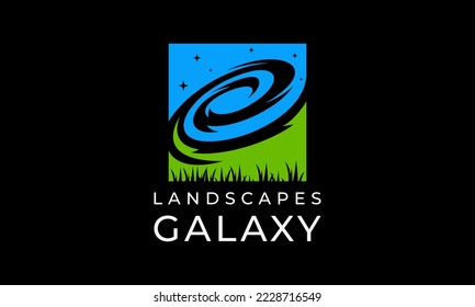 landscapes galaxy logo design template