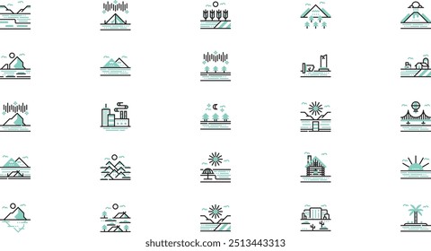 Landscapes icons High-Quality Vector Icons Collection with Editable Stroke. Ideal for Professional and Creative Projects.