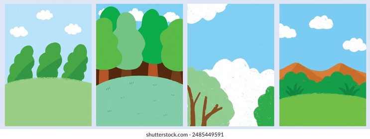 Landscapes of mountains and sky in the countryside background.