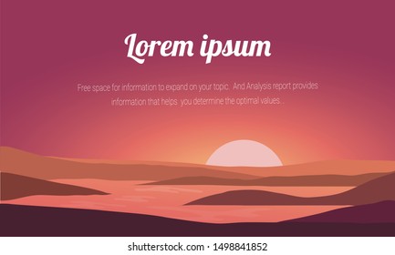 Landscapes vector in a flat style. Natural wallpapers are a minimalist, polygonal concept.