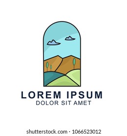 landscaping badge logo design. landscaping logo