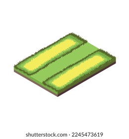 Landscaping garden lawn isometric element 3d vector illustration