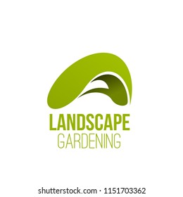 Landscaping and gardening letter A icon of green tree for landscape designing studio or horticulture project. Vector letter a symbol for eco garden landscape build, maintain and design service company